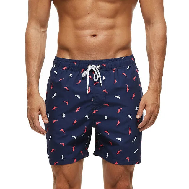 Quick-Dry Polyester Board Shorts with Mesh Lining