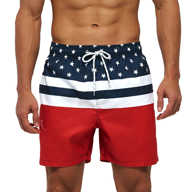 Quick-Dry Polyester Board Shorts with Mesh Lining