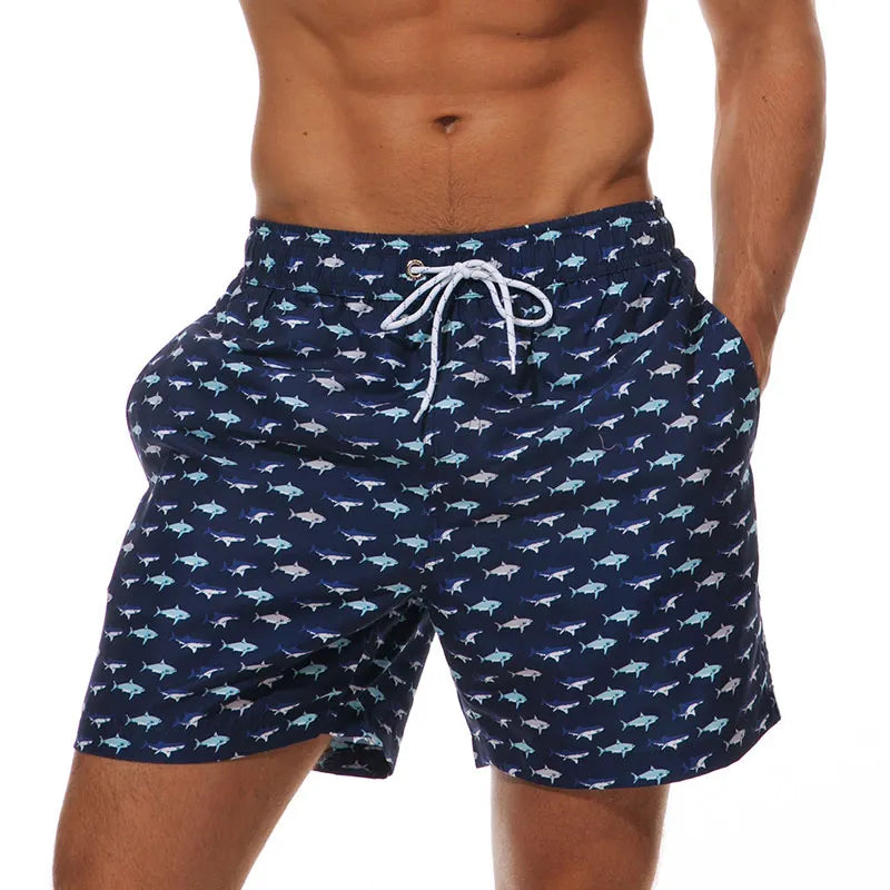 Quick-Dry Polyester Board Shorts with Mesh Lining