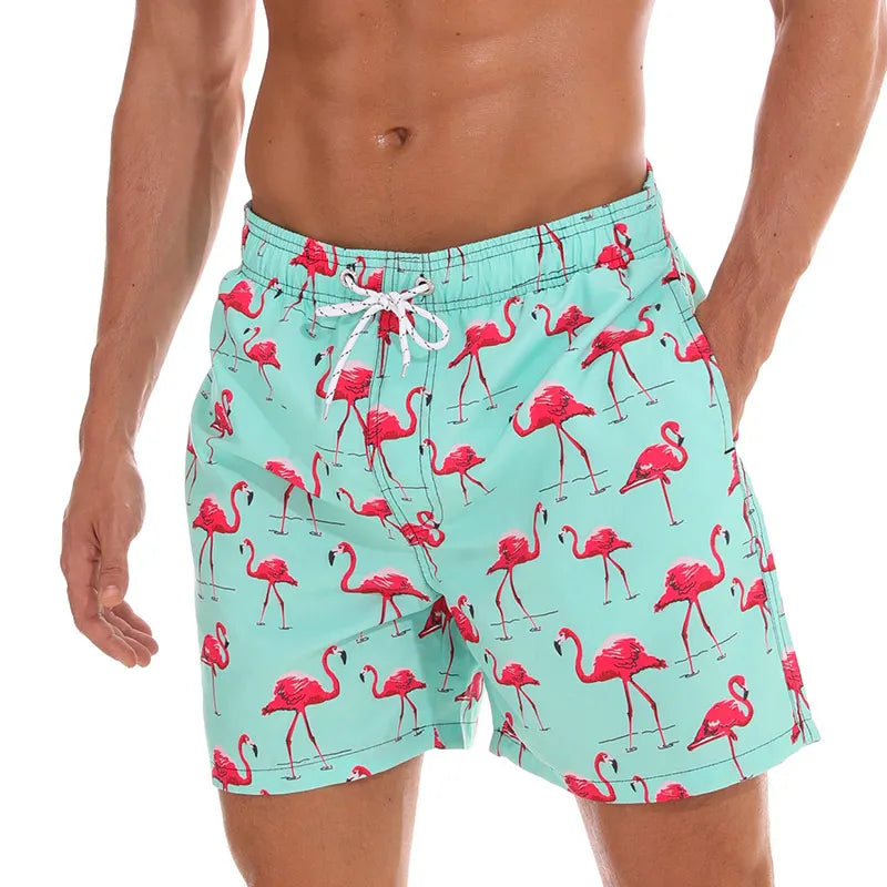Quick-Dry Polyester Board Shorts with Mesh Lining