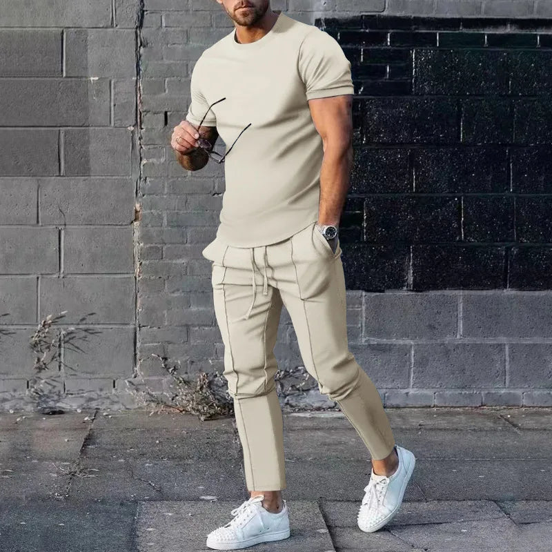 Men’s Summer 2-Piece Short Sleeve T-Shirt