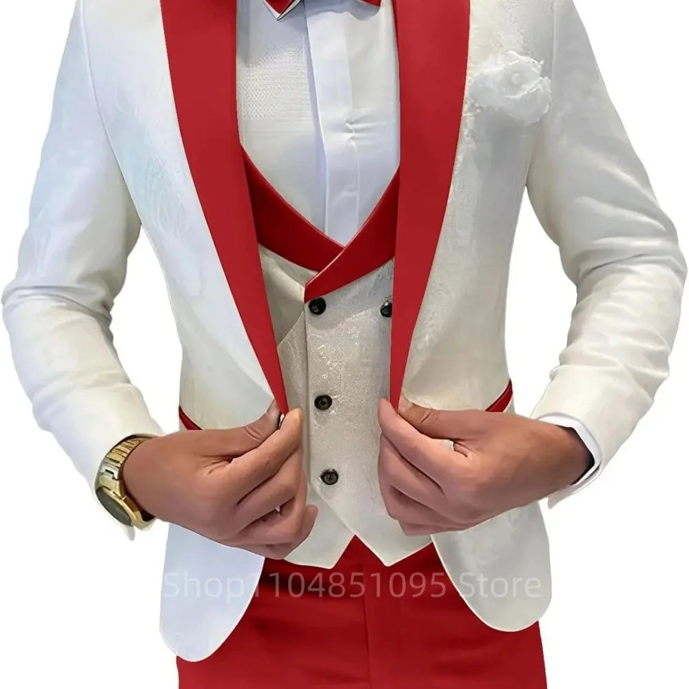 Regular Fit Double Breasted Blazer, Vest & Pants