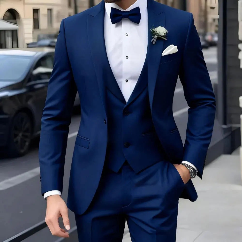 Men’s Jacquard 3-Piece Wedding Suit