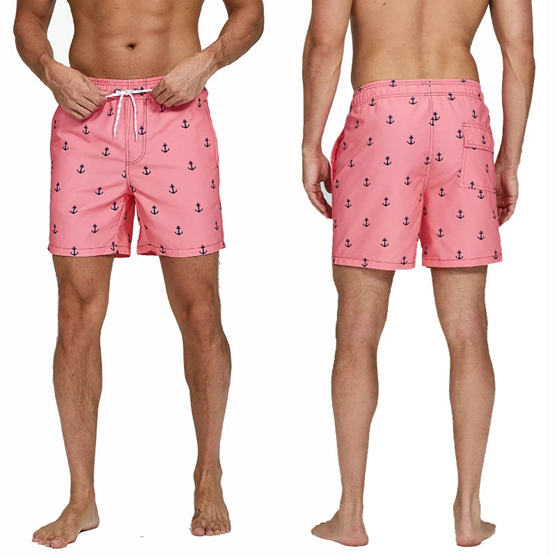 Quick-Dry Polyester Board Shorts with Mesh Lining