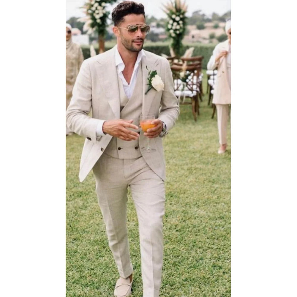 Summer Linen Men’s 3-Piece Suit