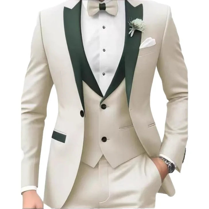 Men’s Jacquard 3-Piece Wedding Suit