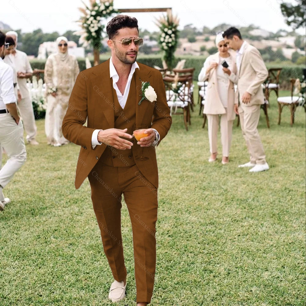 Summer Linen Men’s 3-Piece Suit