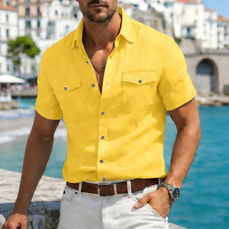 Men’s Linen Casual Short Sleeve Shirt