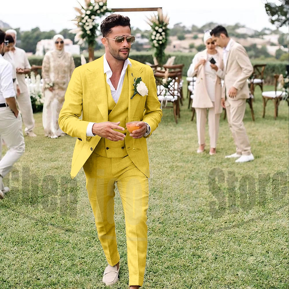 Summer Linen Men’s 3-Piece Suit