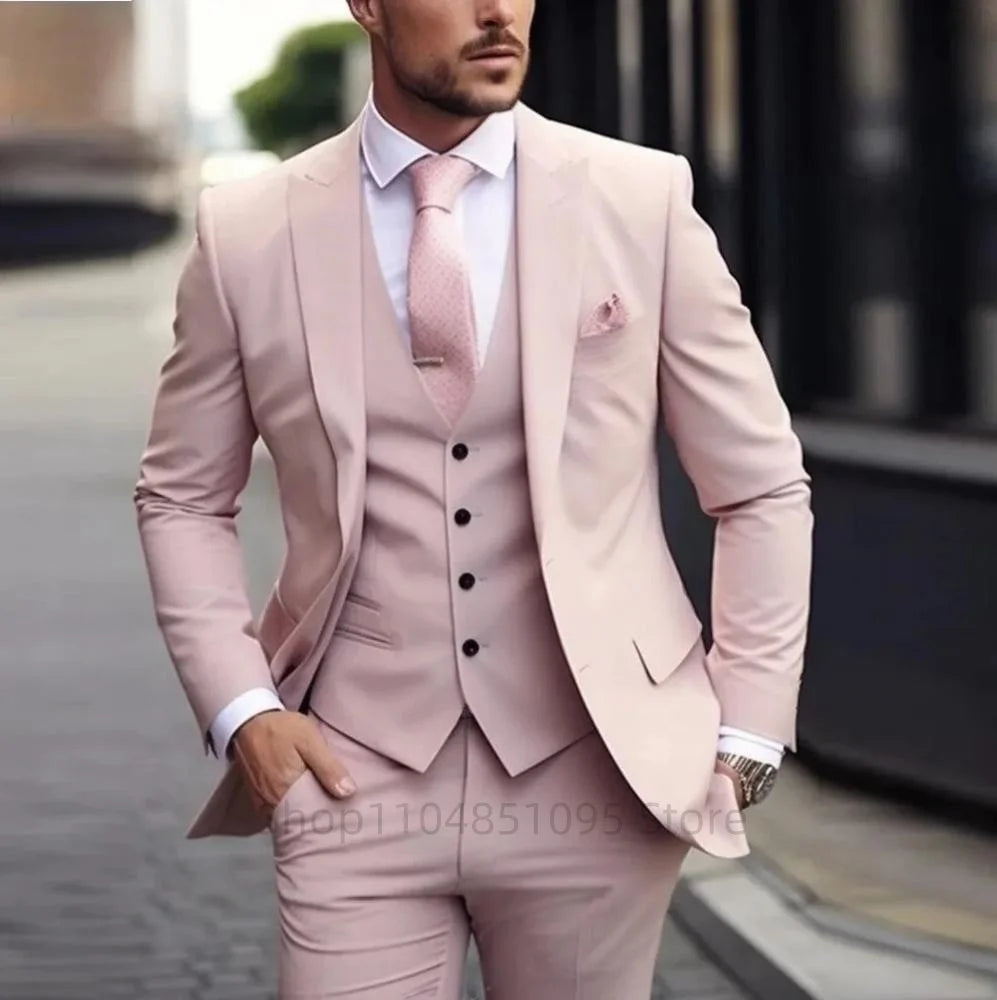 legant Gray Men’s 3-Piece Slim Fit Suit