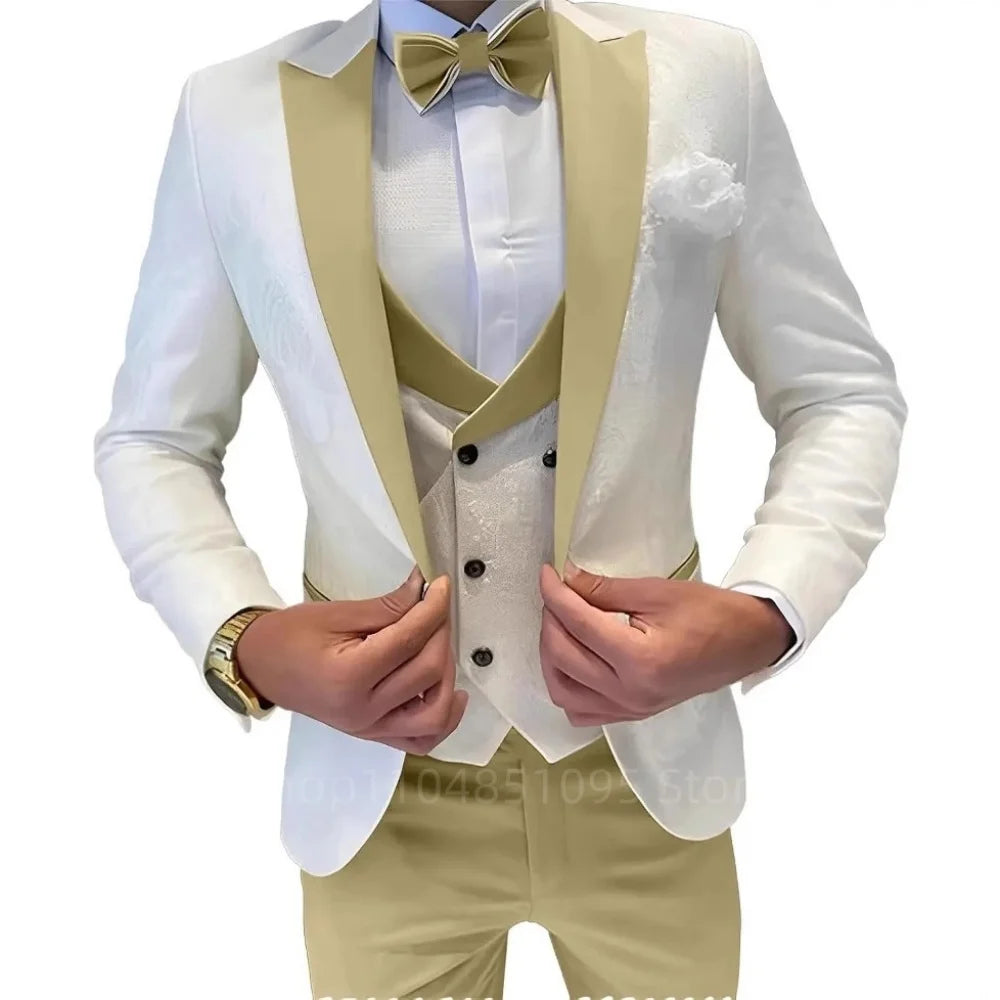 Regular Fit Double Breasted Blazer, Vest & Pants