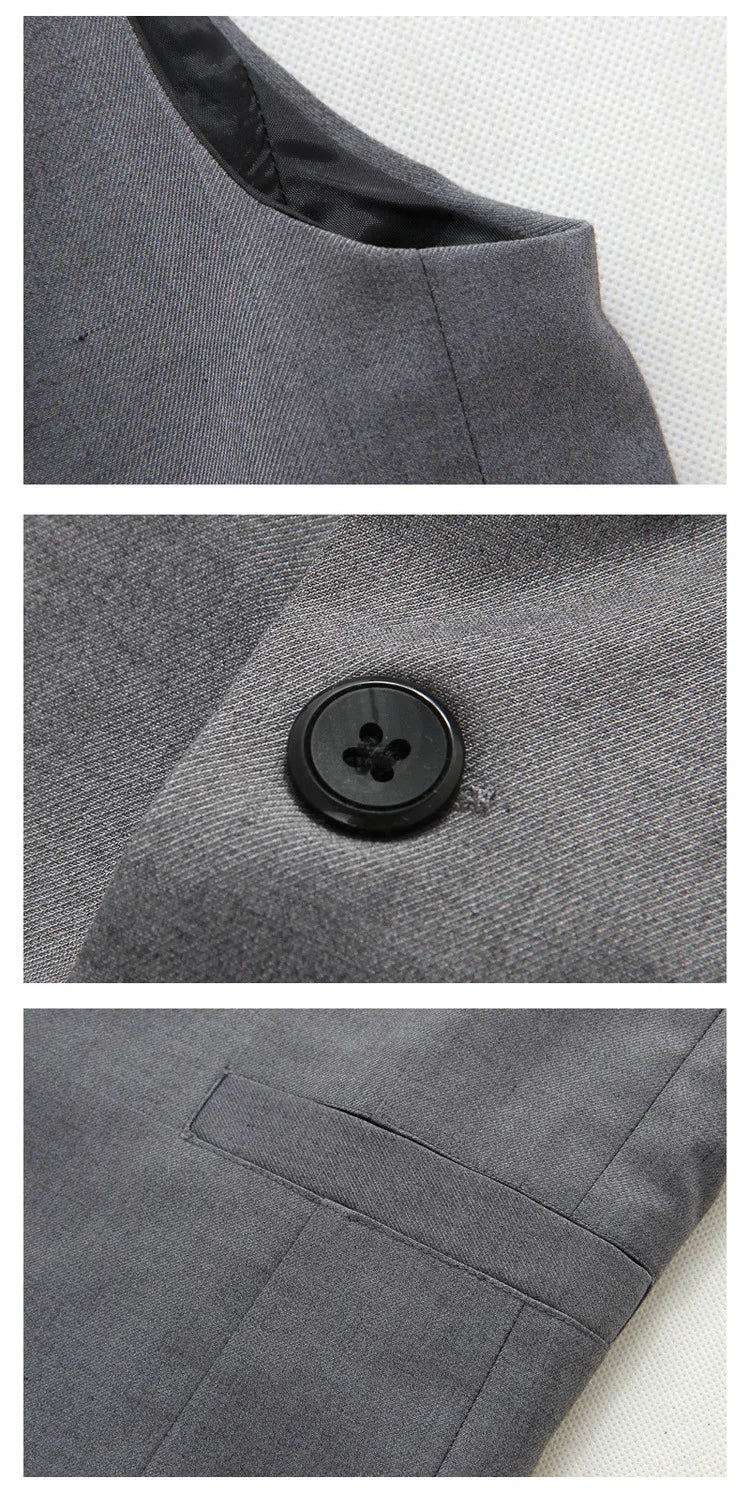 Men Slim Fit Suit Vest Single Breasted Waistcoat