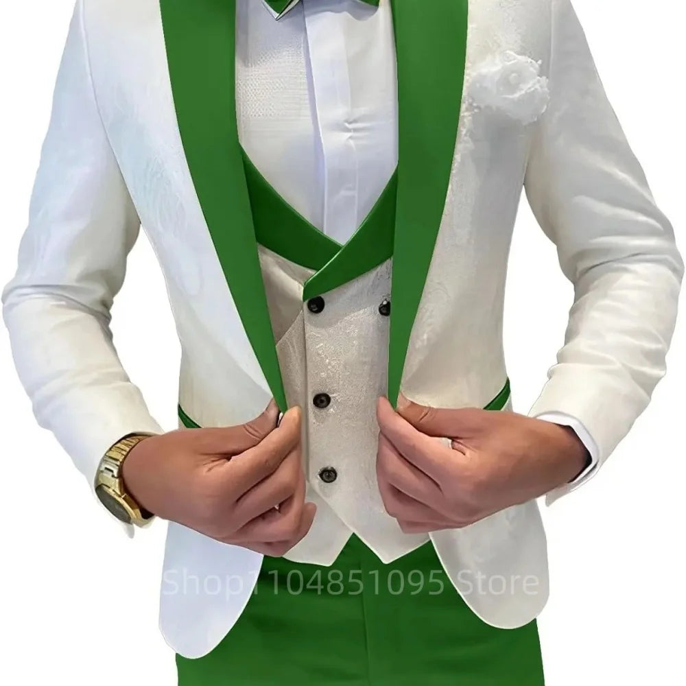 Regular Fit Double Breasted Blazer, Vest & Pants