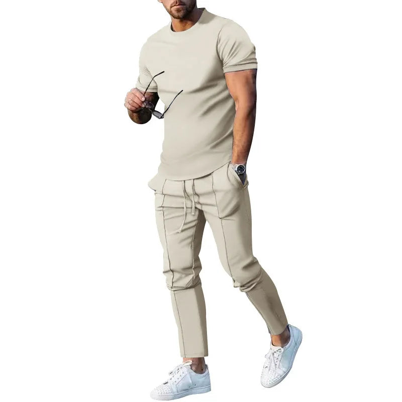 Men’s Summer 2-Piece Short Sleeve T-Shirt