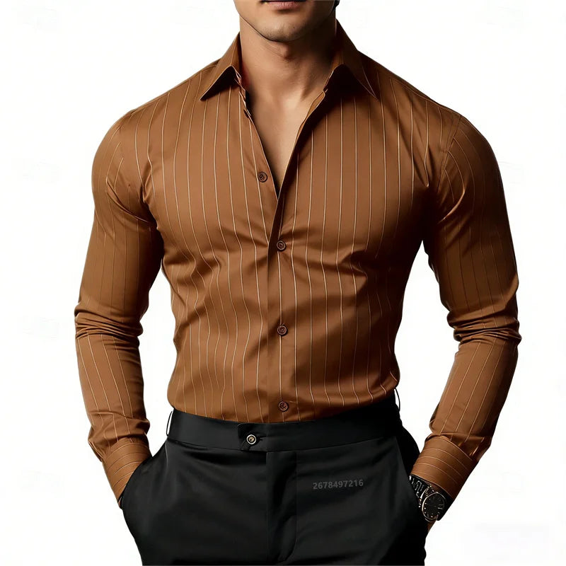 Men’s Striped Long Sleeve Shirt