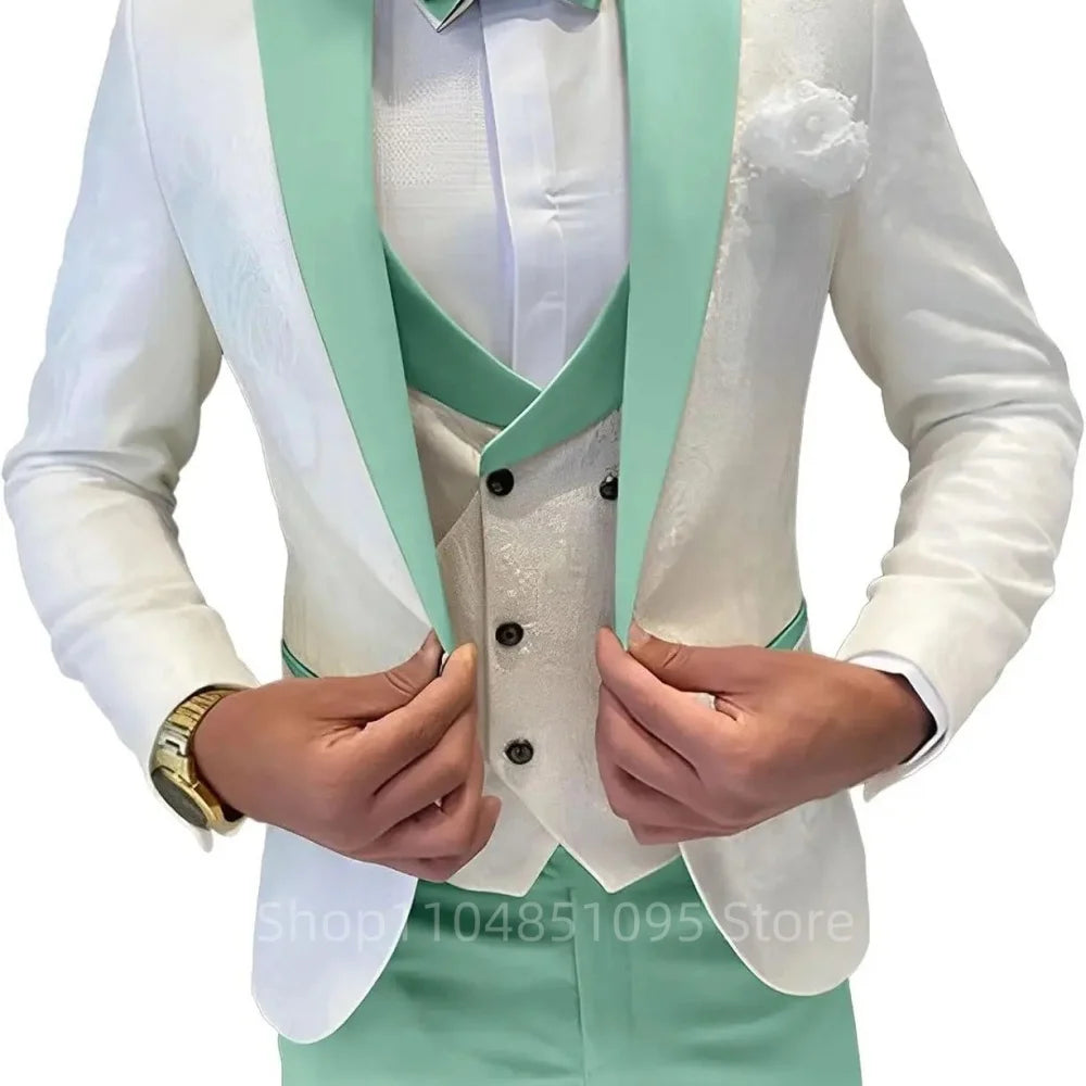 Regular Fit Double Breasted Blazer, Vest & Pants