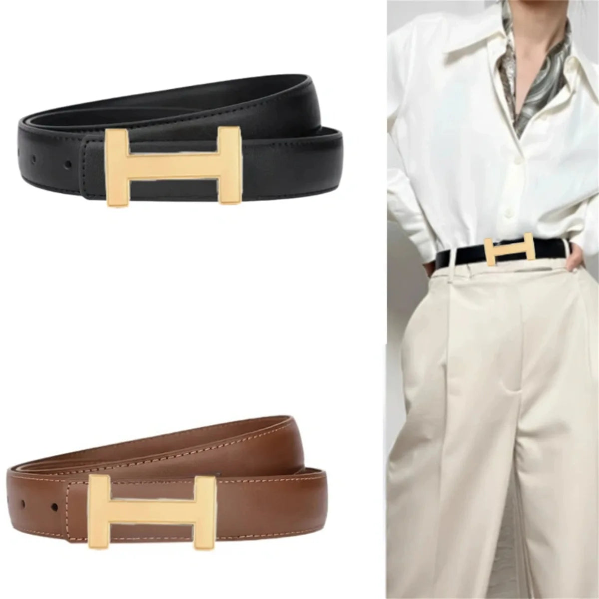 Luxury Designer Genuine Leather Waist Belt