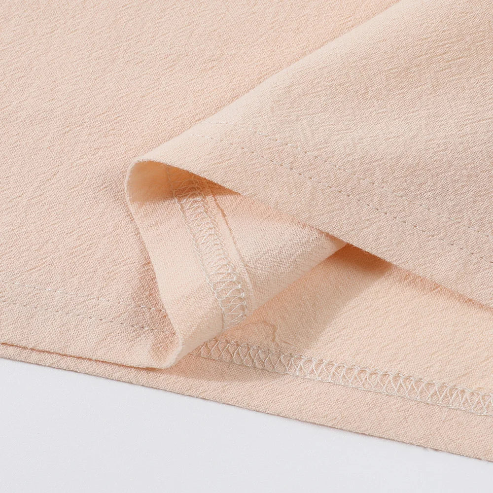 Men’s Casual Linen Cotton Lapel Shirt
