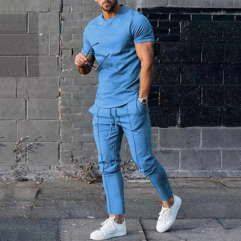 Men’s Summer 2-Piece Short Sleeve T-Shirt