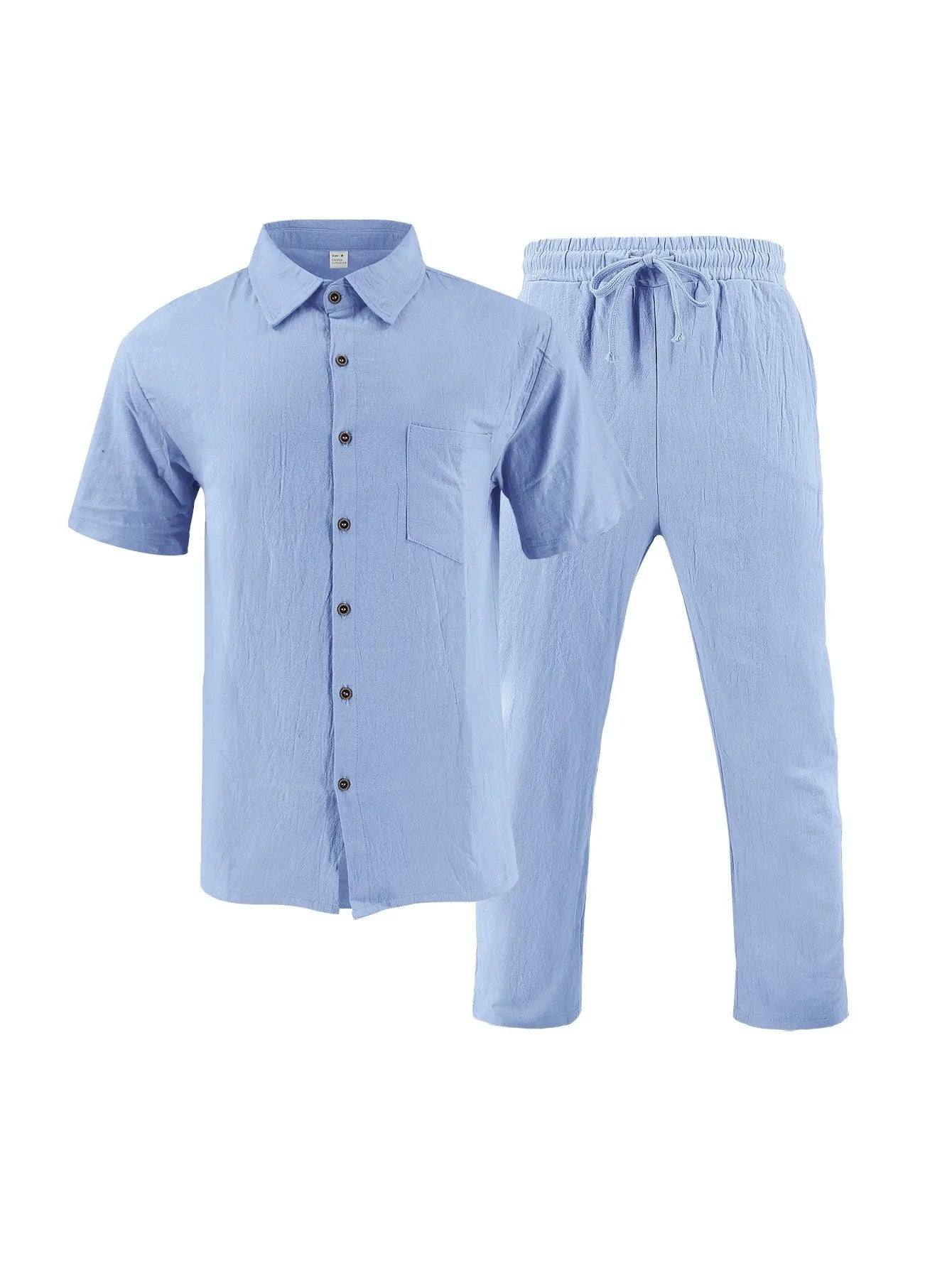 Men’s Summer Beach Linen 2-Piece Set