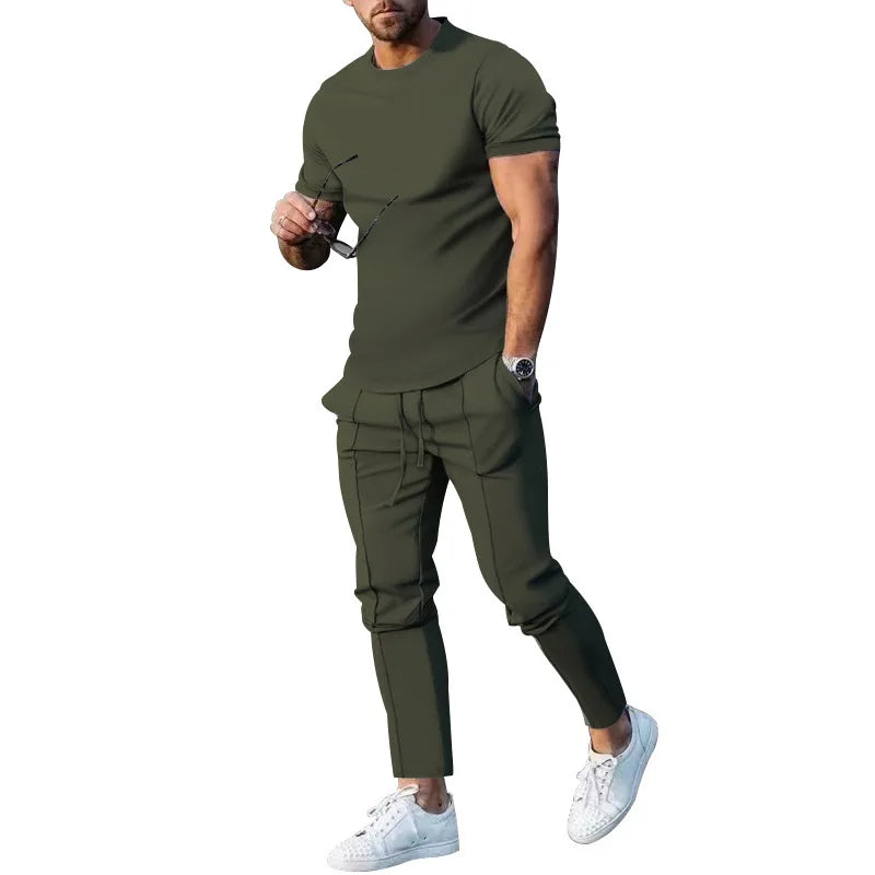 Men’s Summer 2-Piece Short Sleeve T-Shirt