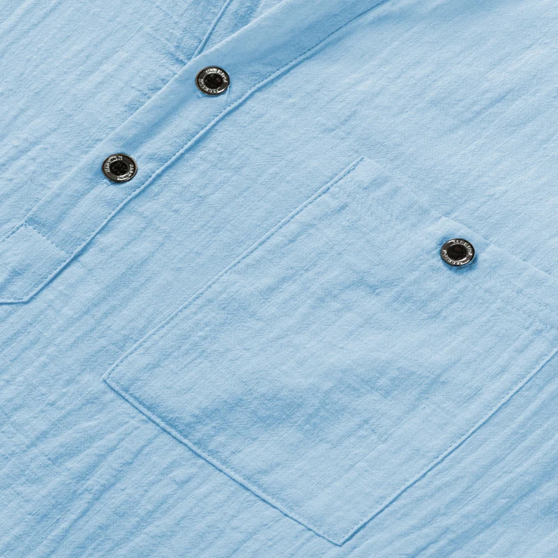 Men’s Cotton Linen Henley T-Shirt