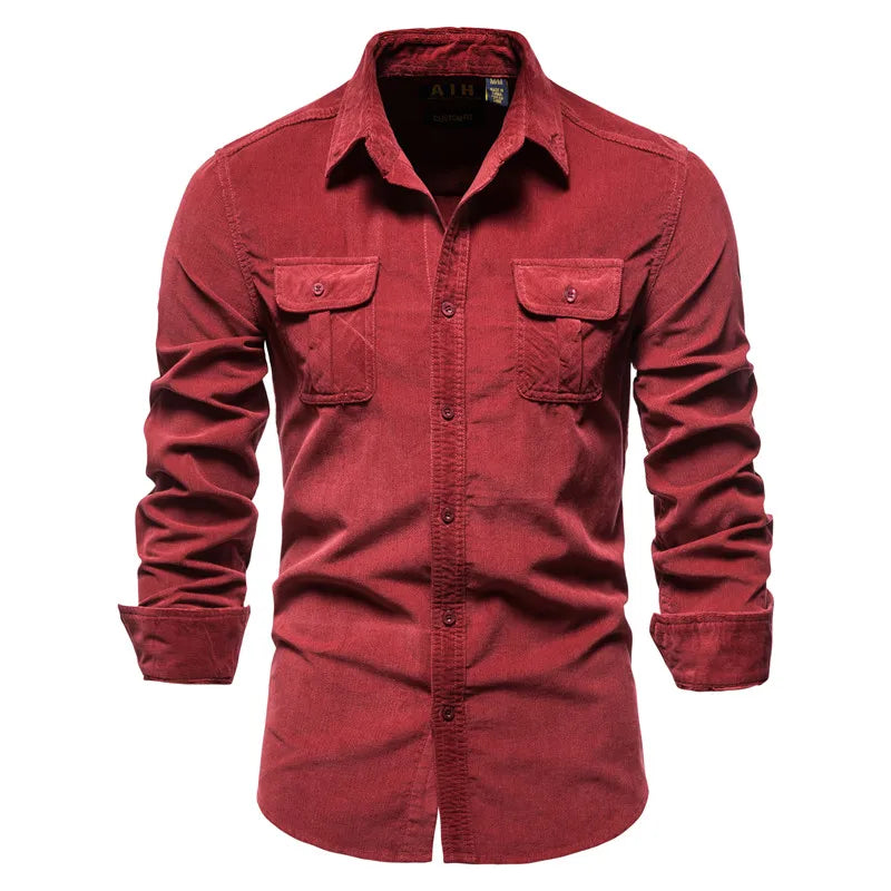 Men’s Single Breasted Corduroy Shirt