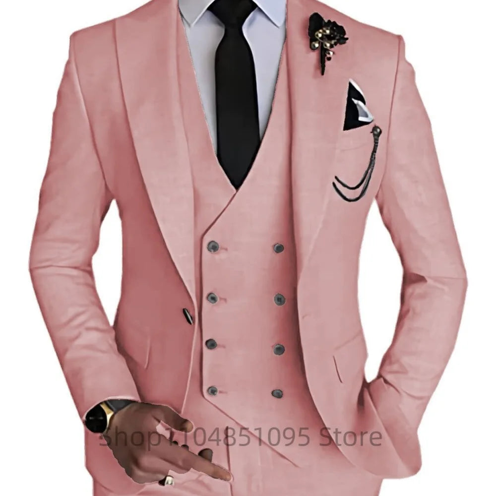 Men’s 3-Piece Slim Fit Wedding Suit