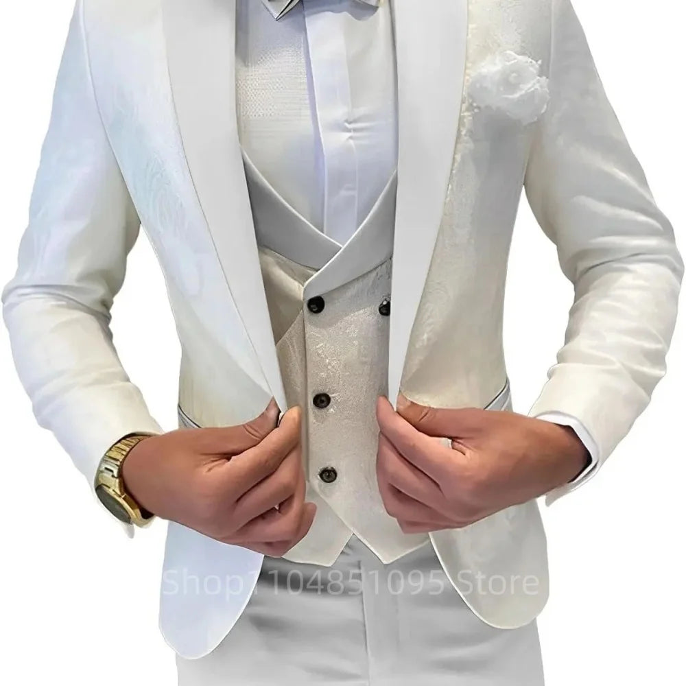 Regular Fit Double Breasted Blazer, Vest & Pants