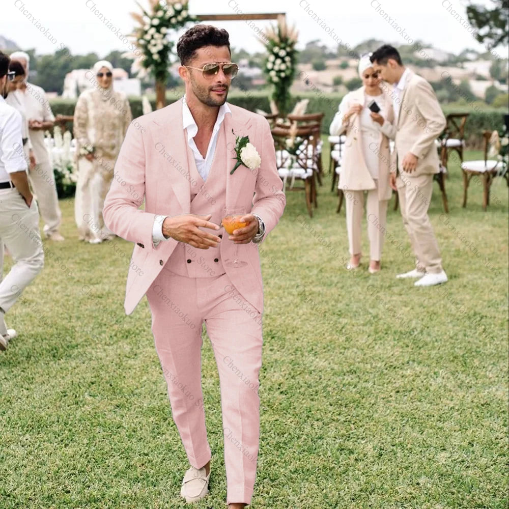 Summer Linen Men’s 3-Piece Suit