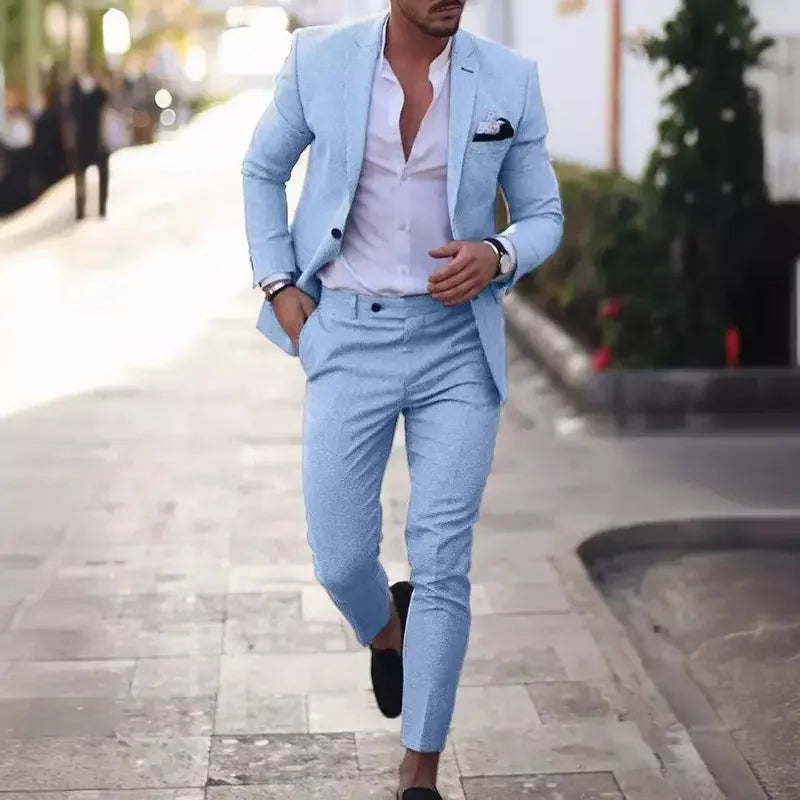 2-Piece Solid Wedding Men’s Suit