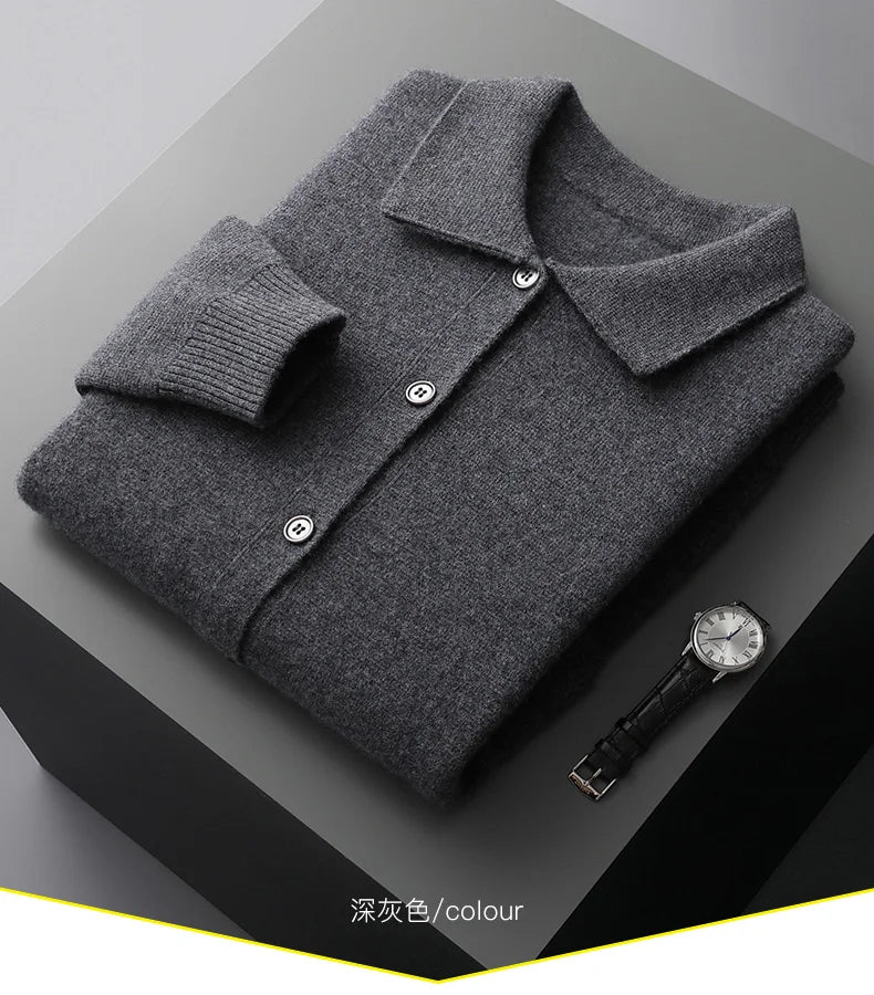 Men’s Collar Wool Cardigan Jacket