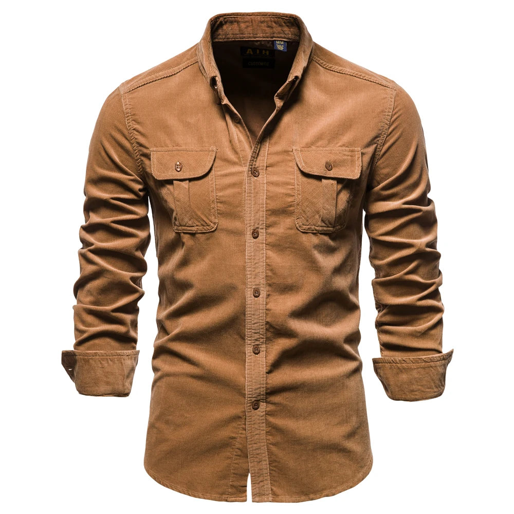 Men’s Single Breasted Corduroy Shirt