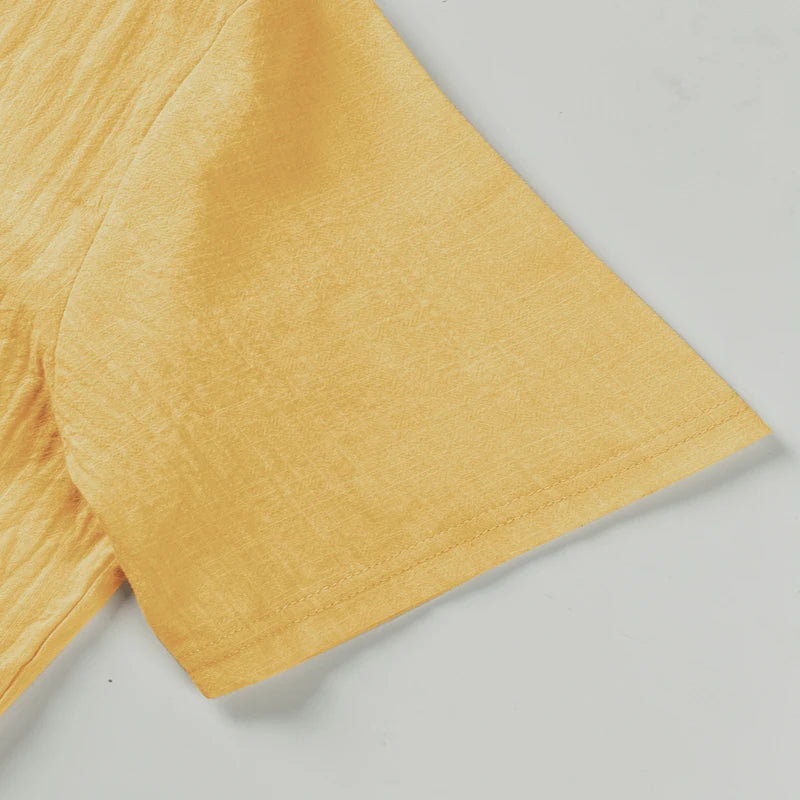 Men’s Cotton Linen Henley T-Shirt