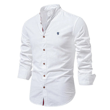 Men Spring Cotton Long Sleeve Shirt