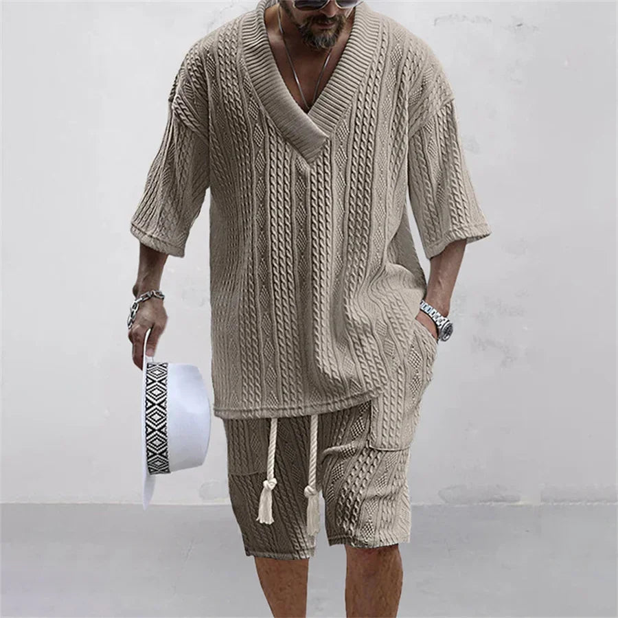 Men’s Spring & Summer Knitted Shorts Set