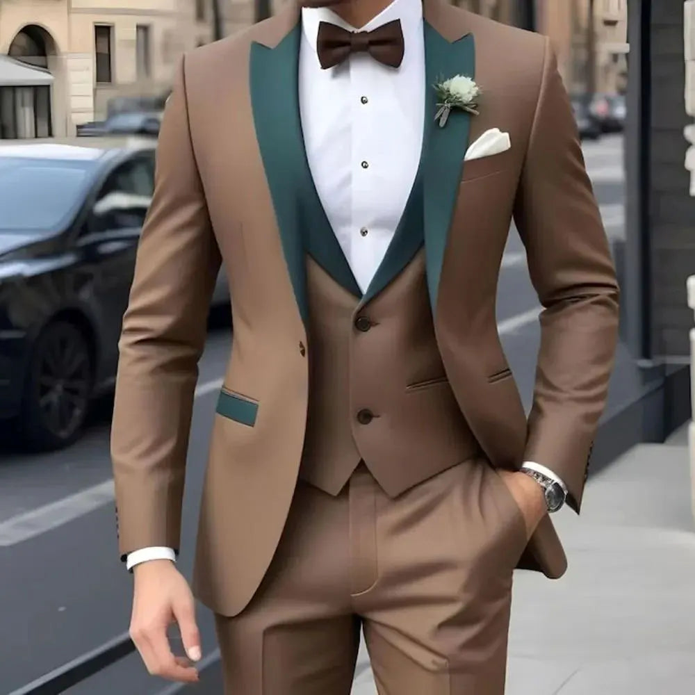Men’s Jacquard 3-Piece Wedding Suit