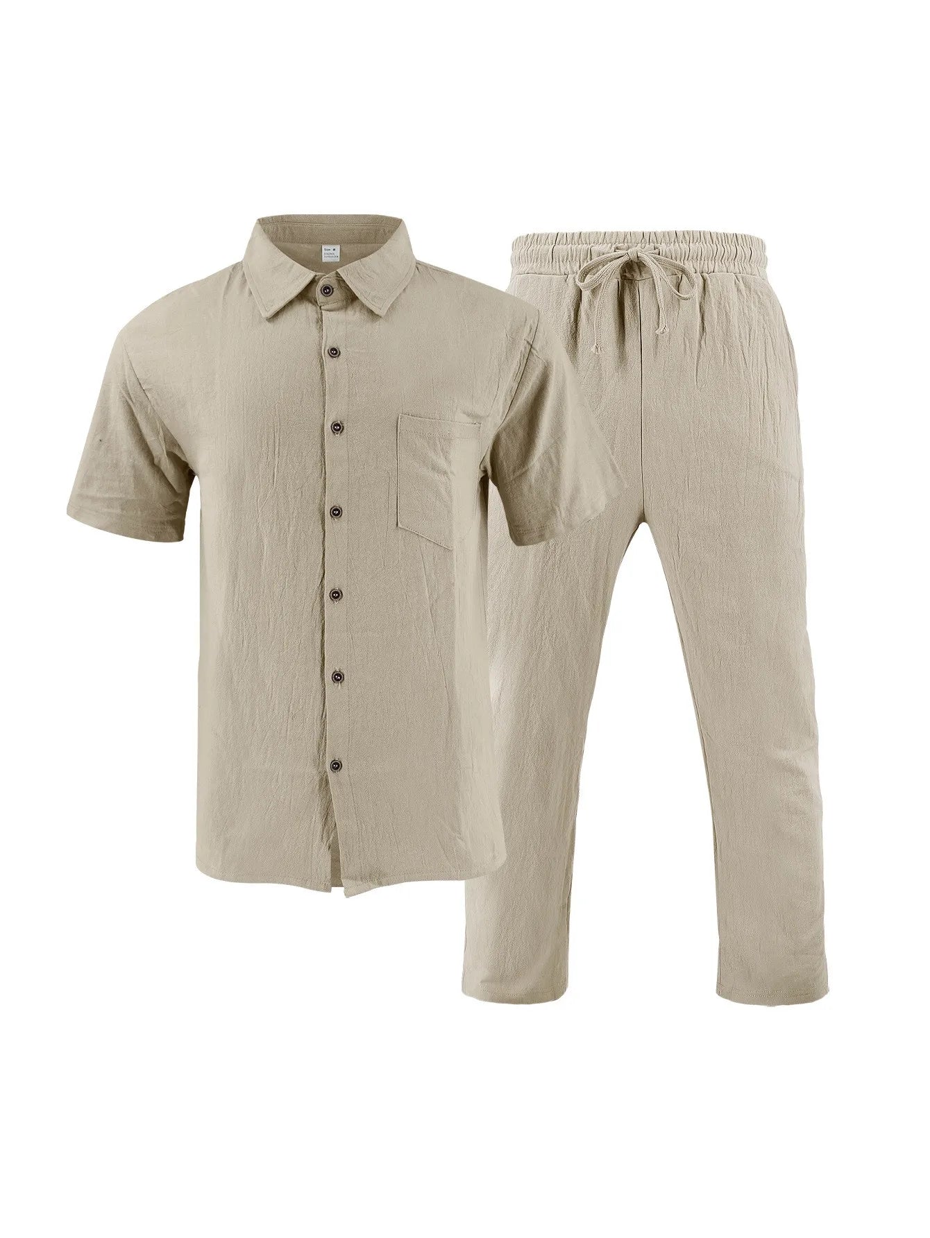 Men’s Summer Beach Linen 2-Piece Set
