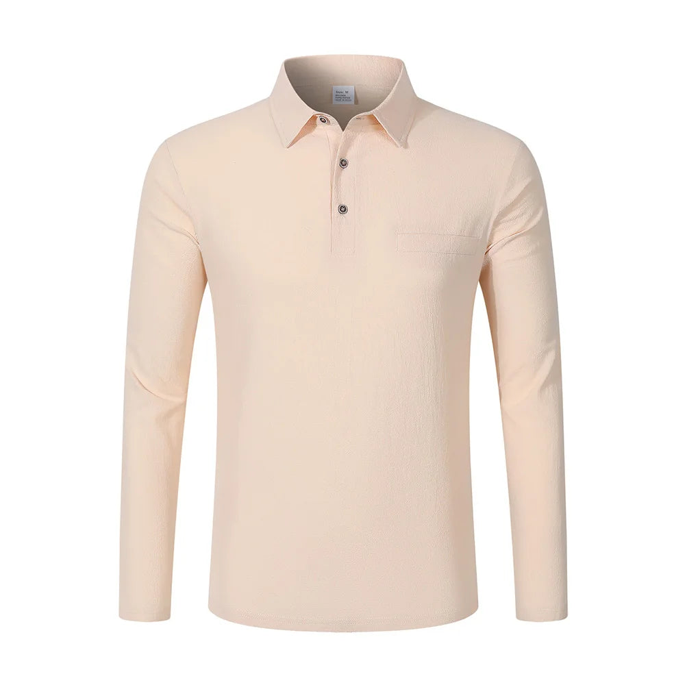 Men’s Casual Linen Cotton Lapel Shirt