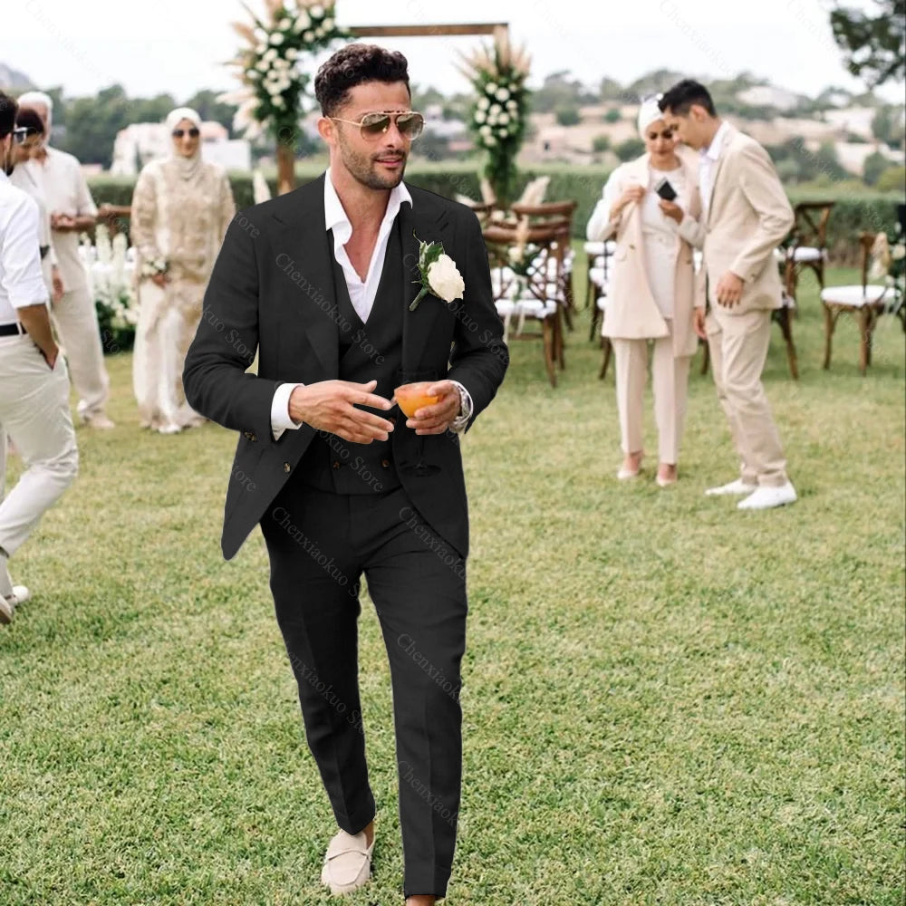 Summer Linen Men’s 3-Piece Suit