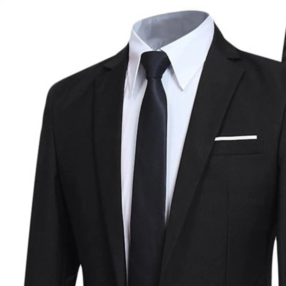 2 Piece Solid Color Groom Suit Set
