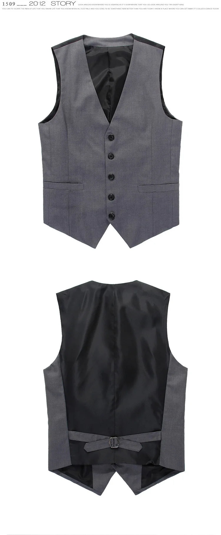 Men Slim Fit Suit Vest Single Breasted Waistcoat
