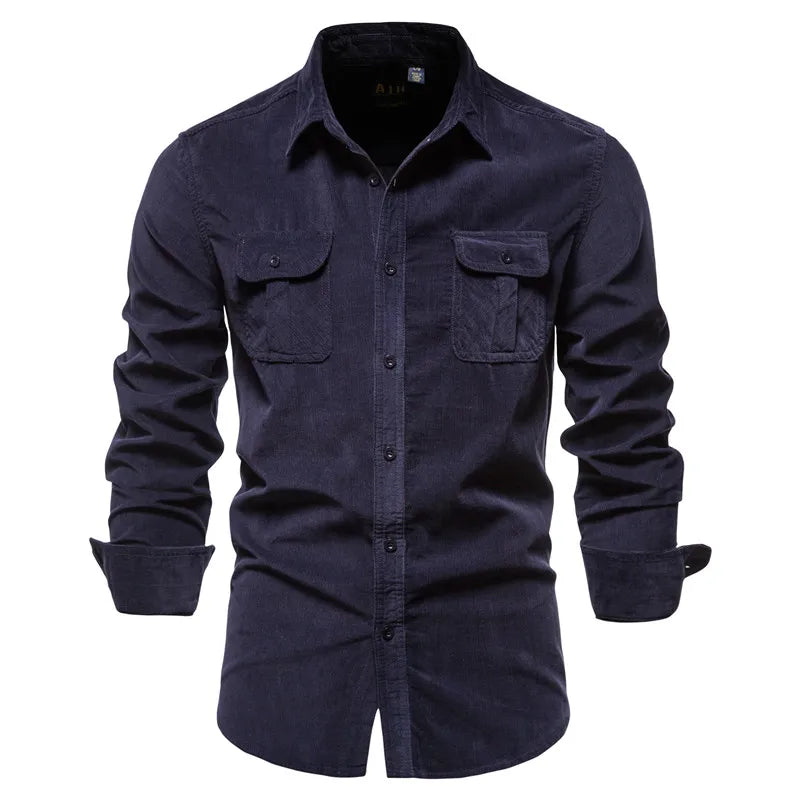 Men’s Single Breasted Corduroy Shirt