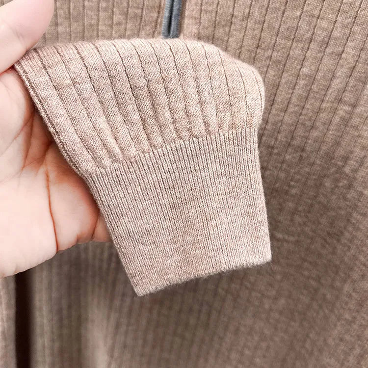 Ribbed Texture Business Casual Pullover