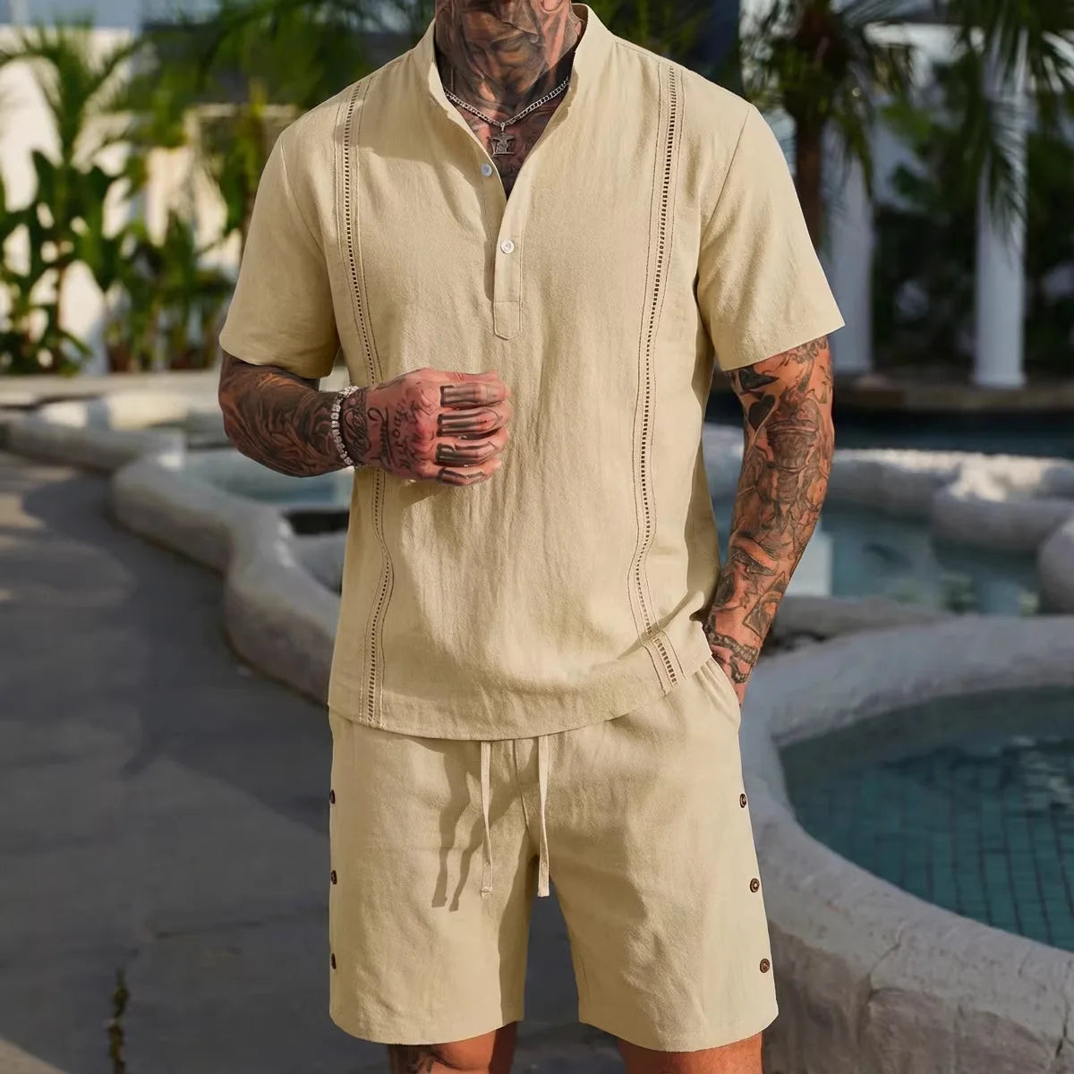 Men’s Summer Cotton Linen Casual Outfit