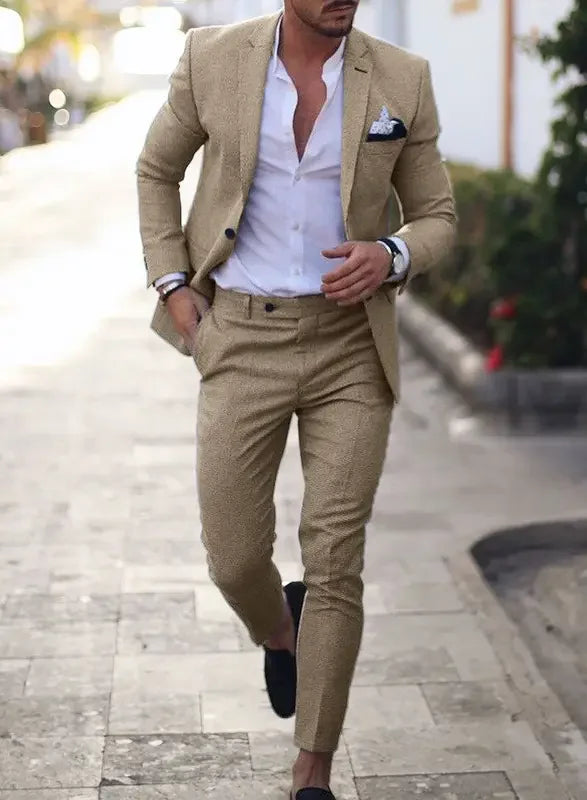 2-Piece Solid Wedding Men’s Suit