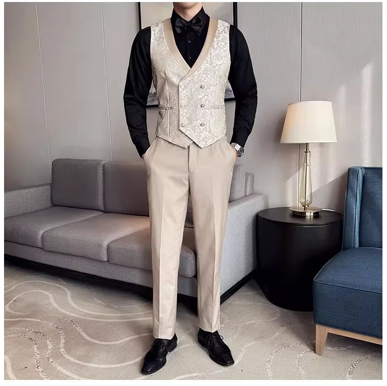 Premium Wedding Jacquard 3-Piece Suit