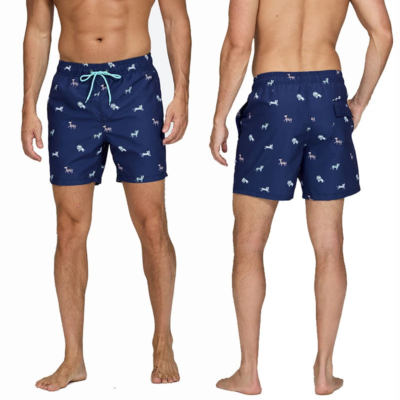 Quick-Dry Polyester Board Shorts with Mesh Lining