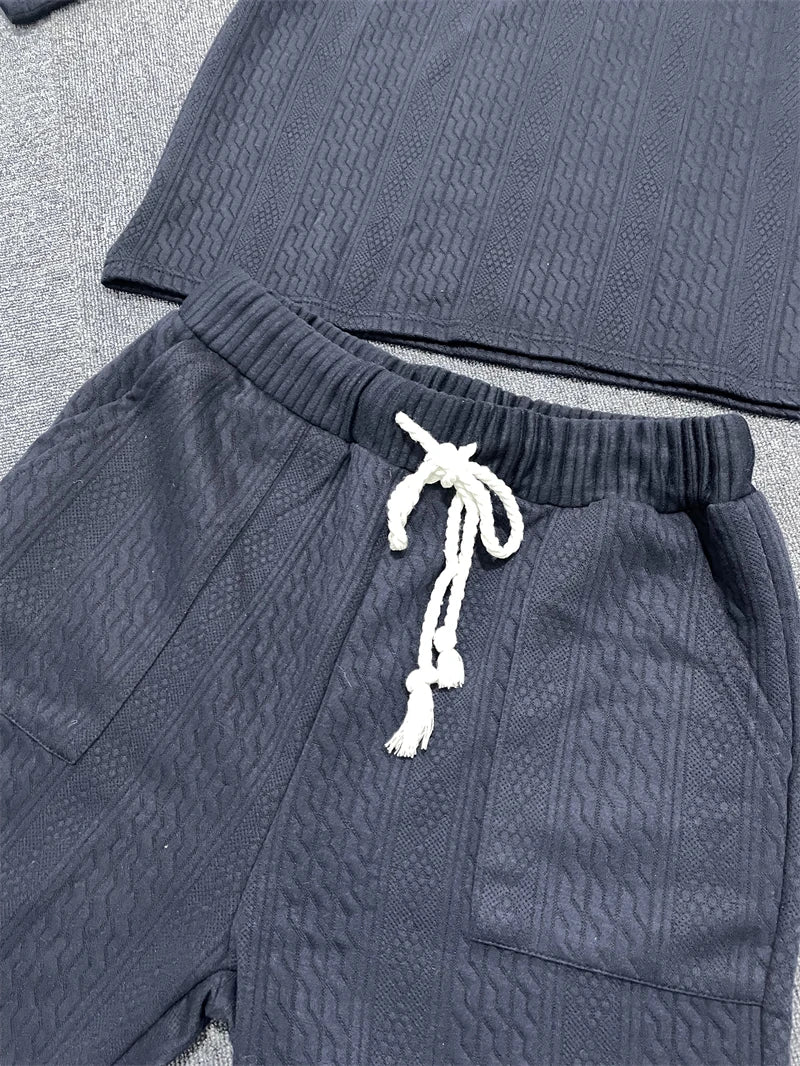 Men’s Spring & Summer Knitted Shorts Set