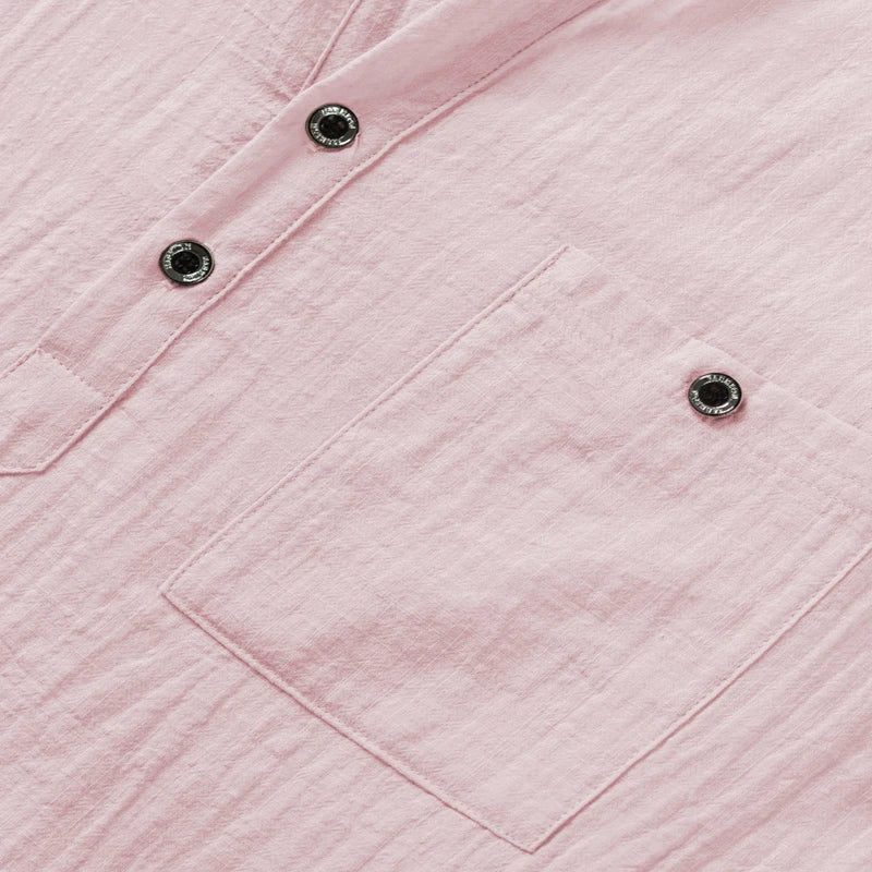 Men’s Cotton Linen Henley T-Shirt